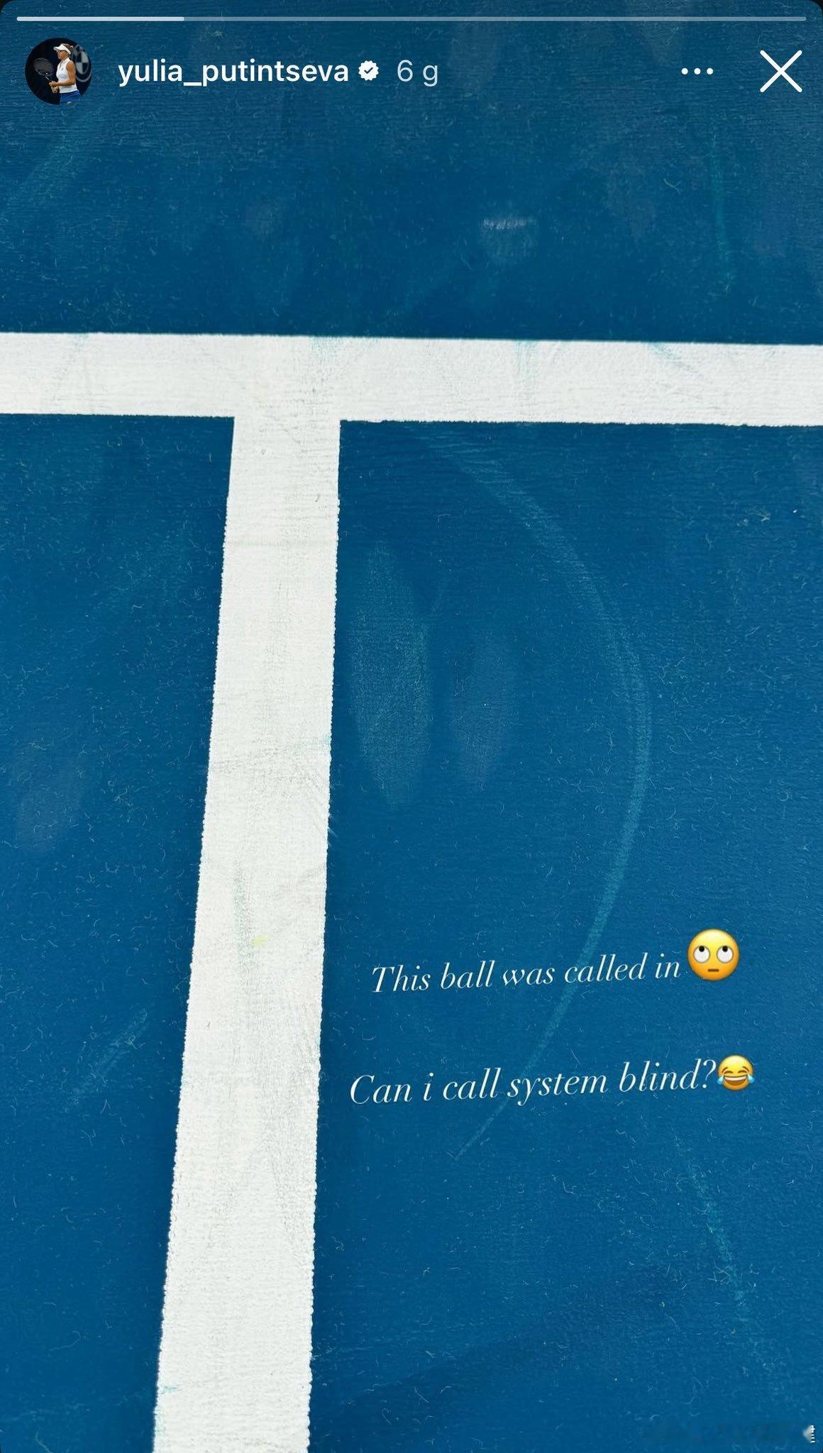 普汀塞娃在布里斯班赛质疑电子鹰眼系统！“这一球是界内，我能说系统瞎了吗？”澳网2