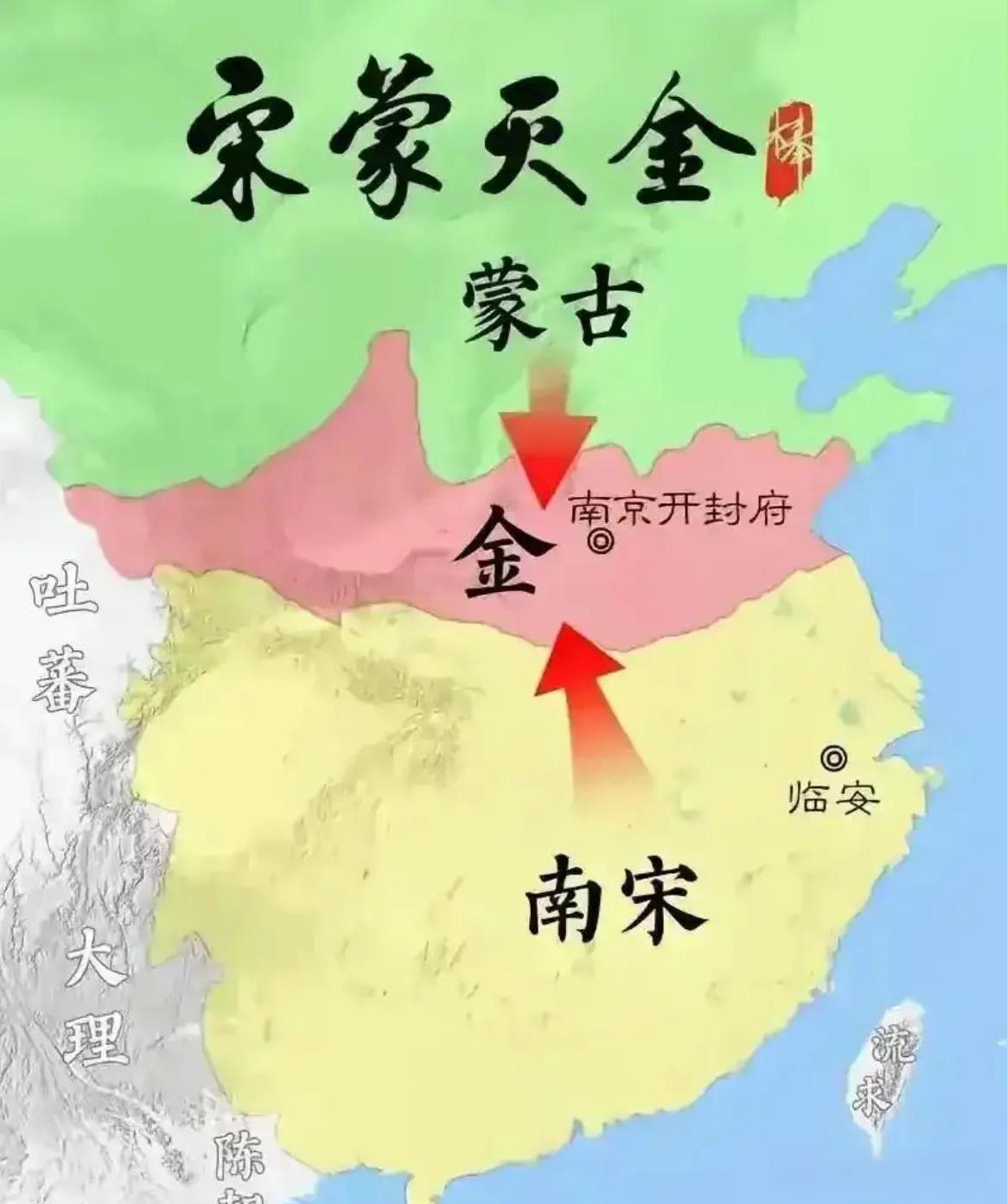 南宋到了后期，看到死敌金朝就要被蒙古所灭，确实内部是有联金抗蒙的想法，尚在讨论之