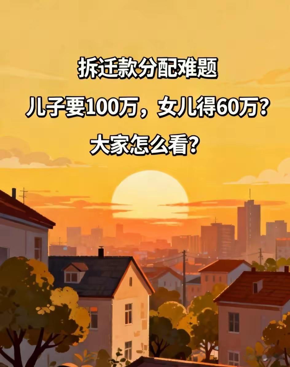 老人拆迁款一共160万，一儿一女，公平分，儿子80元，女儿80万，老人一分不留，