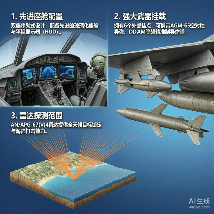 #军事ai新视野#韩国FA-50攻击机FA-50是以韩国国产超音速教练机T-50为基础改造而成的轻型