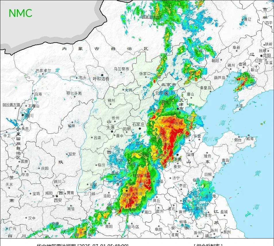 强降雨追踪】今天白天至夜间，从东北至环渤海再到河南一带为主雨带的位置，对应副高西