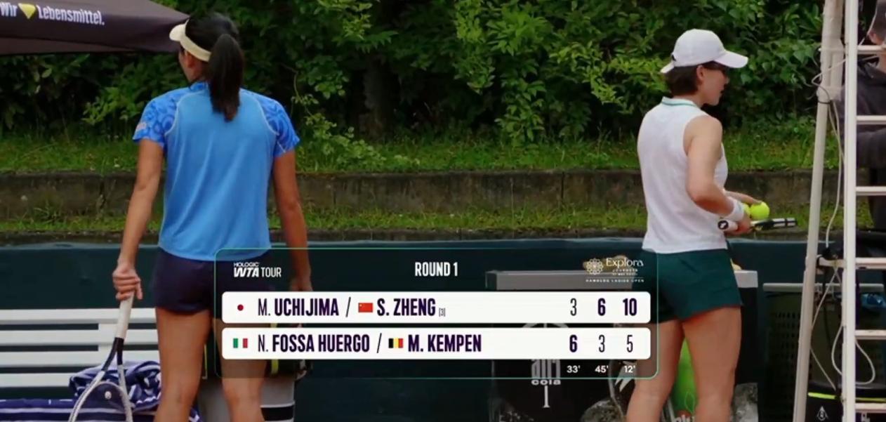 汉堡WTA250双打首轮三号种子郑赛赛🇨🇳/内岛萌夏🇯🇵以3-6/6-3