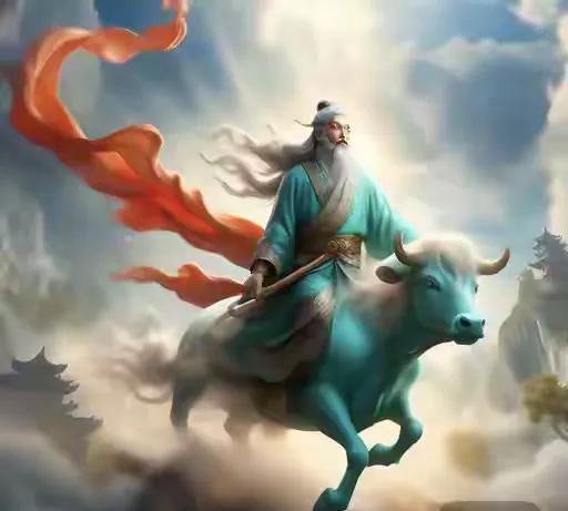 七绝·老子骑牛函谷关文/方立新老子青牛函谷关，修行顿悟在深山。奇文道德经