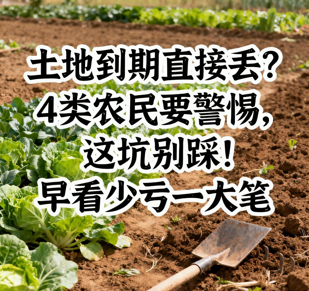 土地到期直接丢？4类农民要警惕，这坑别踩！早看少亏一大笔“俺家的地承包到期