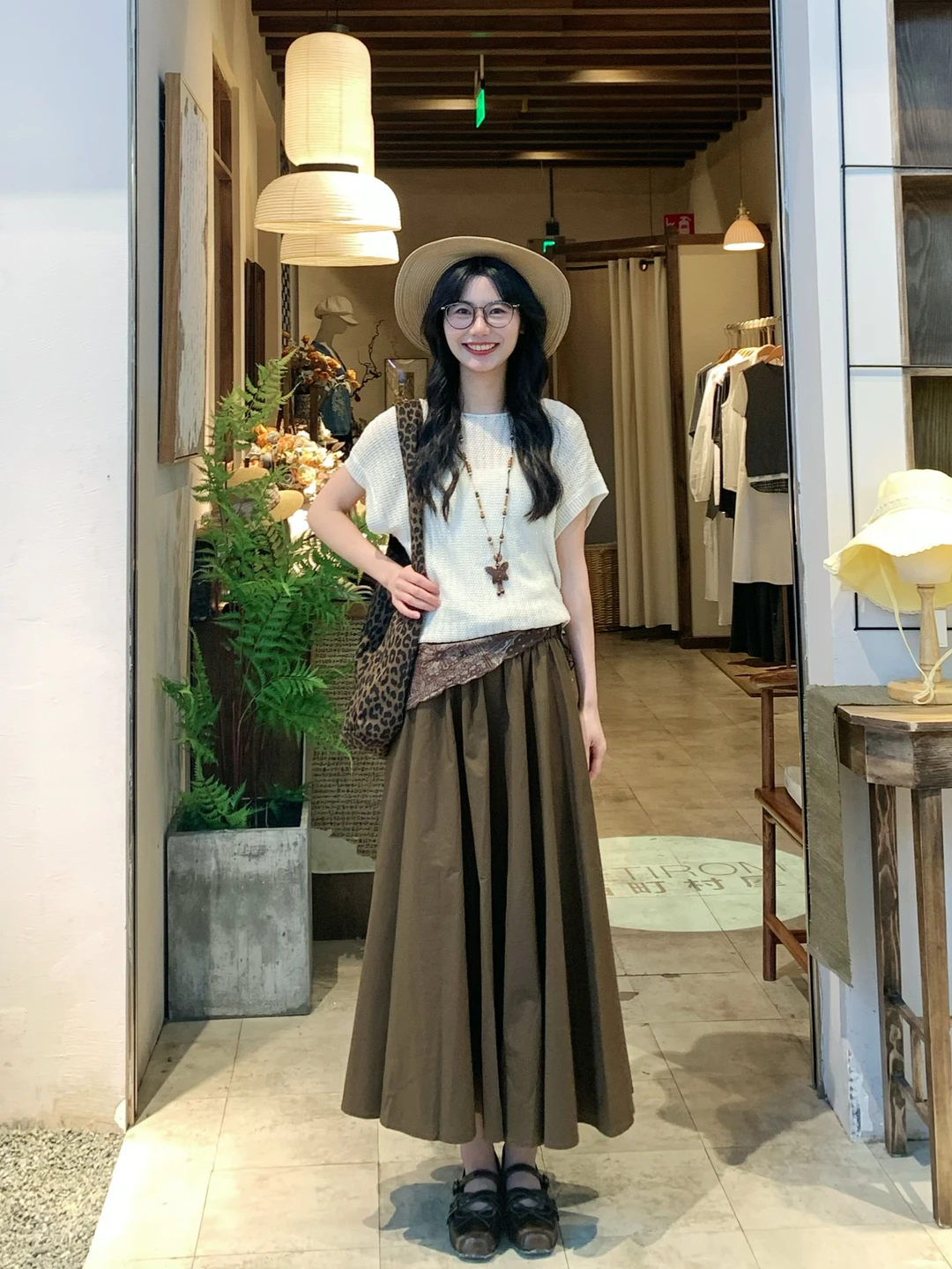 163 90｜日系文艺复古棕叠穿🤎ootd～