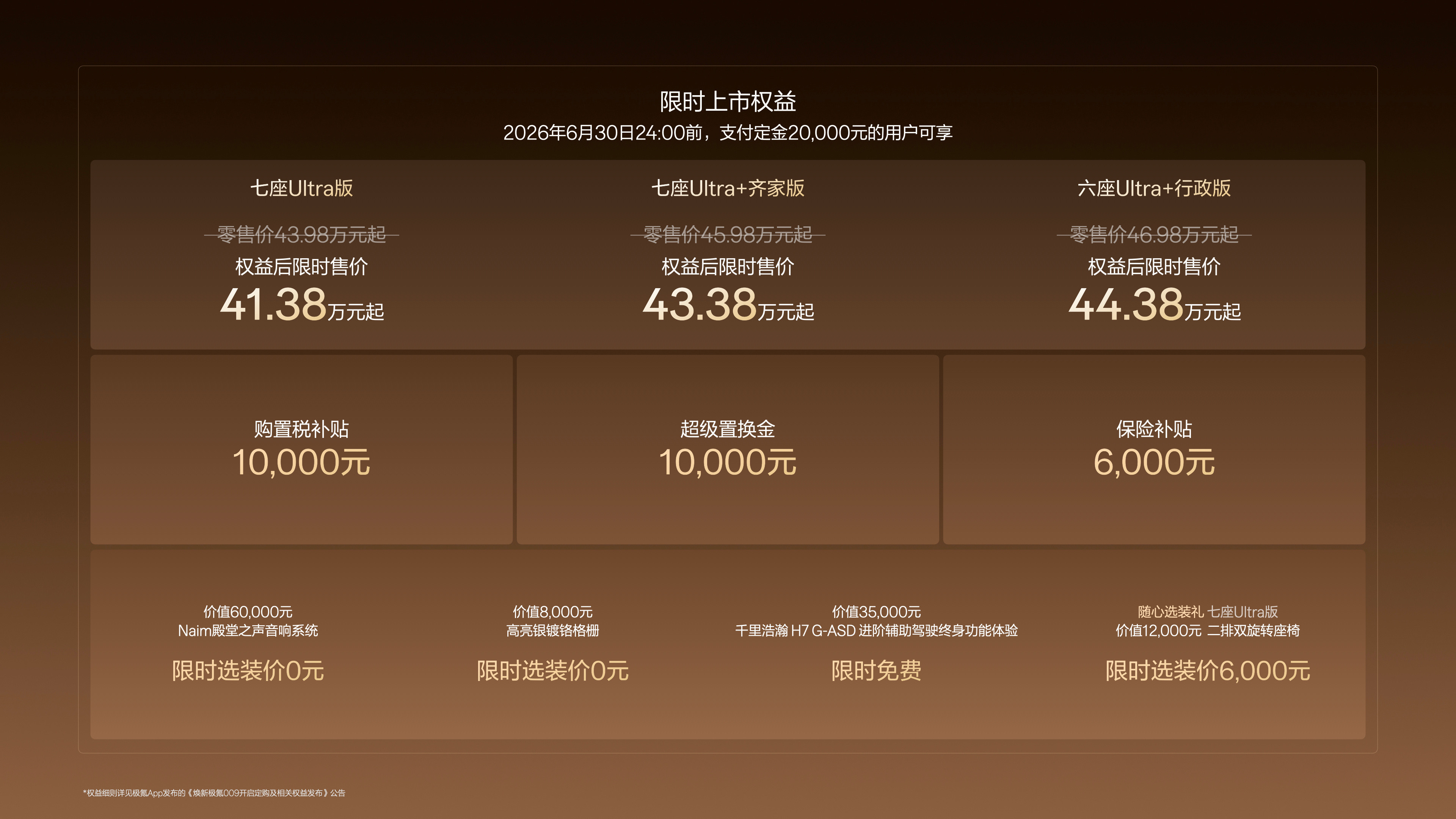 新款极氪009上市限时政策，41万多起步底盘质感和内饰顶级这价格怎么样？焕新极氪