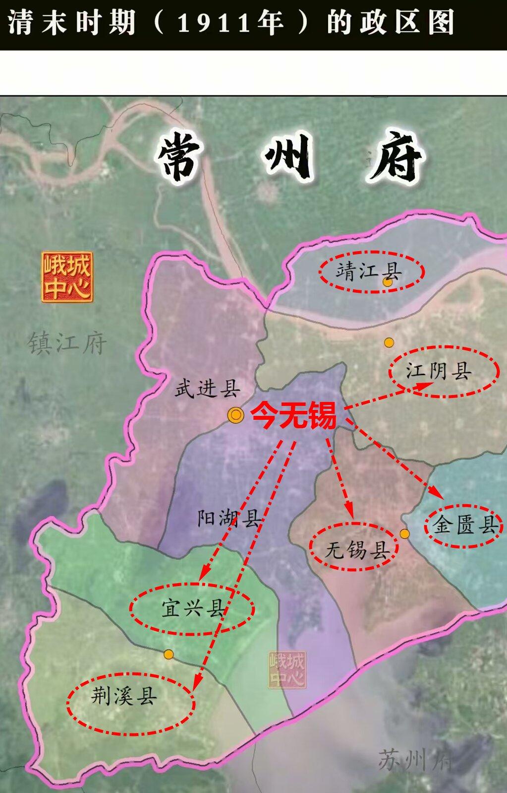 100多年前，常州府的地盘真大啊，横跨大江南北，涵盖今日无锡！这张图是吃夜宵
