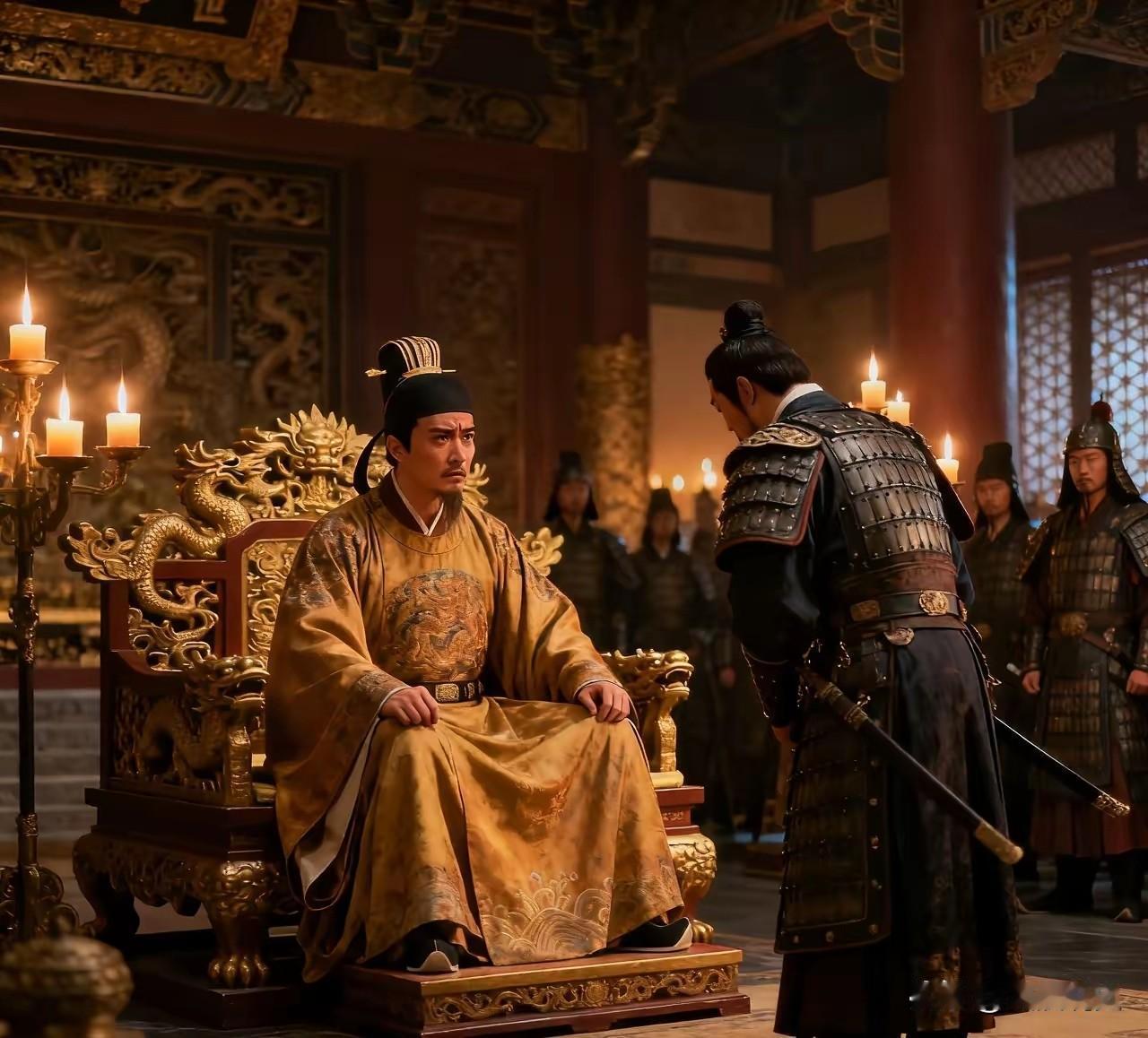 李世民夜巡皇城，见一禁军在风雪中闭目站岗，嘴角含笑，回宫后，他当即下旨：彻查此人