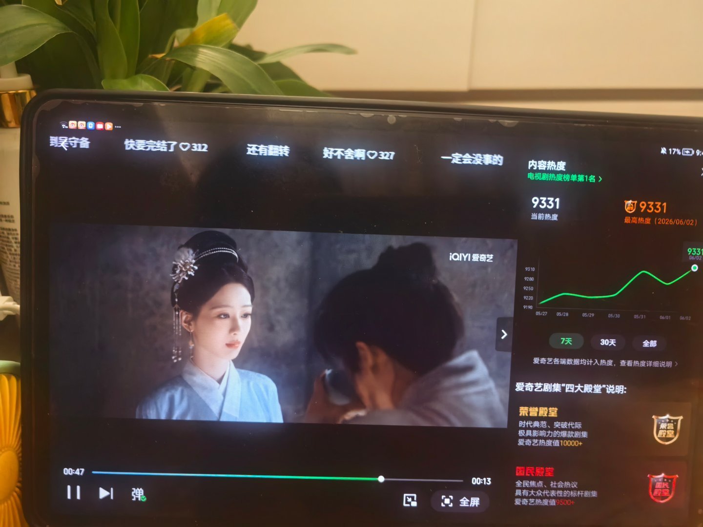 家业yz杨紫李祯家业热度9331继续冲冲冲希望能破9400热度