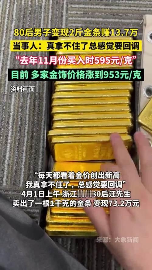 男子变现2公斤金条净赚100万：比起暴富，这3个真相更该看清“2公斤金条卖完