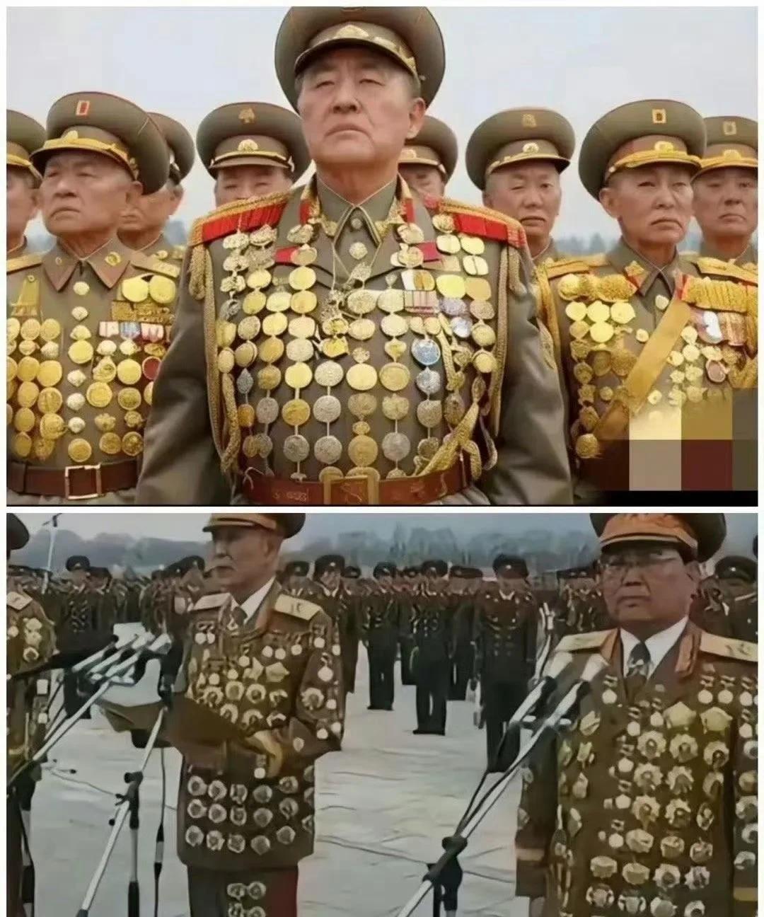 为什朝鲜军人勋章挂满衣服？这背后有多重原因。在朝鲜，军人地位尊崇，是荣誉的象征