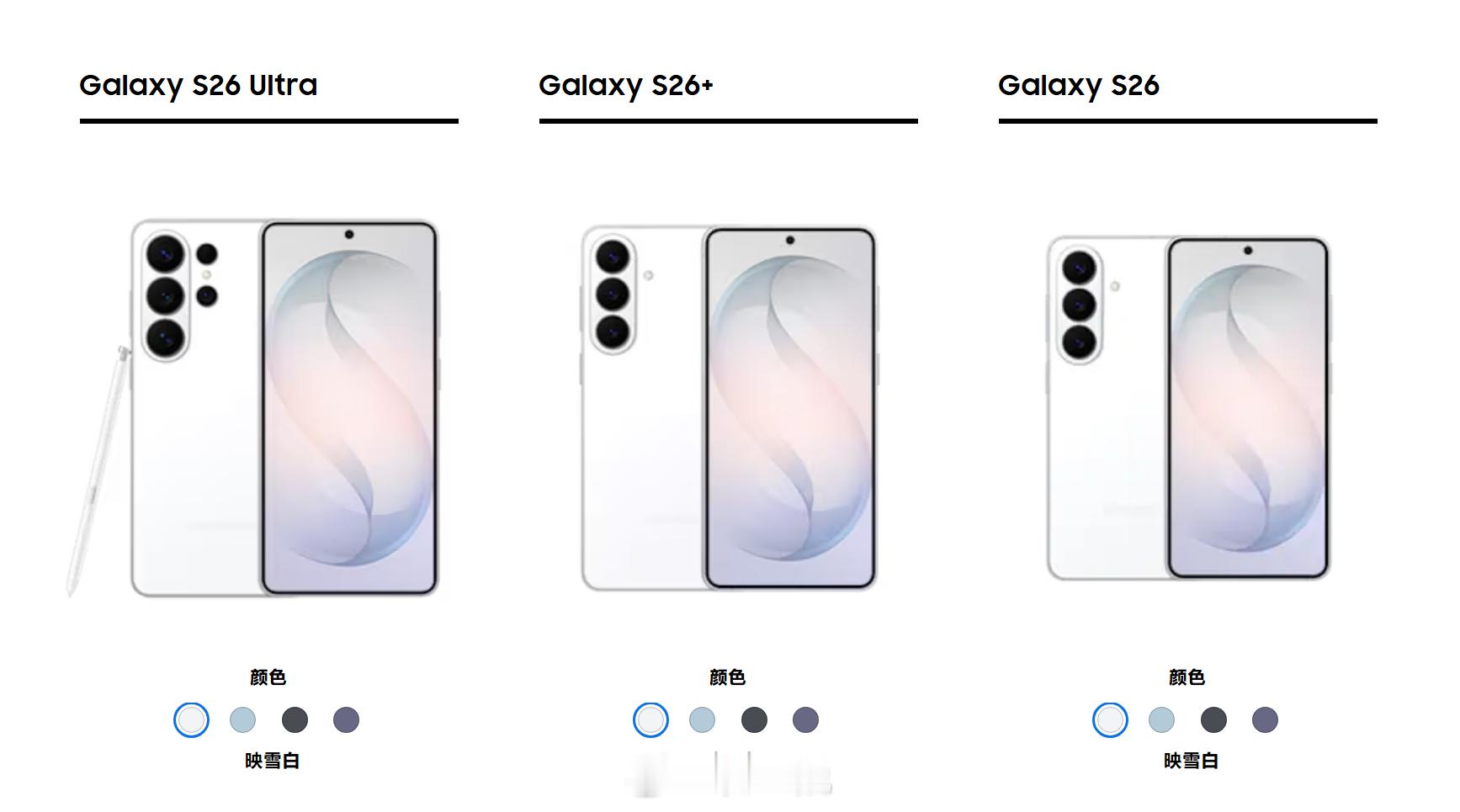 如果只从外观来看，今年S26系列花样没那么多了，这次全系列都是铝合金中框，配色也