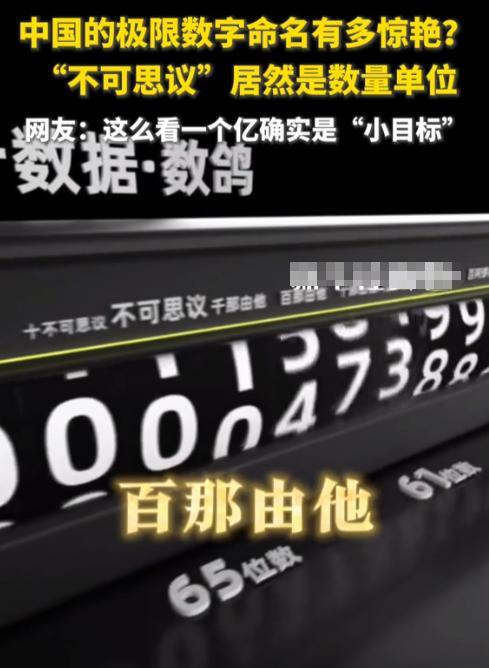 这么看，一个亿确实是“小目标”，中国的极限数字命名有多惊艳？“不可思议”居然是数