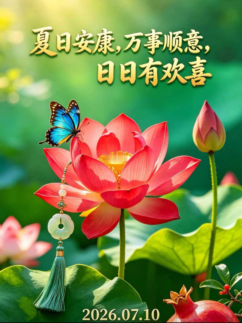 🌺2026年7月10日，夏风轻拂，荷香满溢🌺🌿🌸早安安康！
