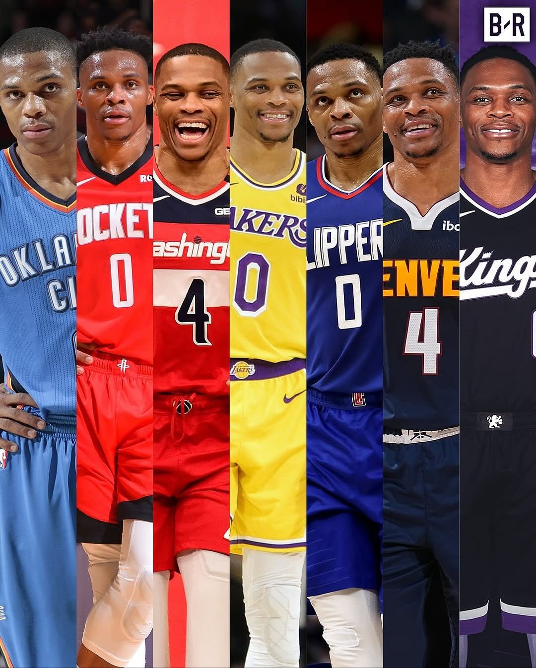 威少在效力过的7支球队都拿到了三双，并且都能排进队史三双榜前10！——雷霆：第1