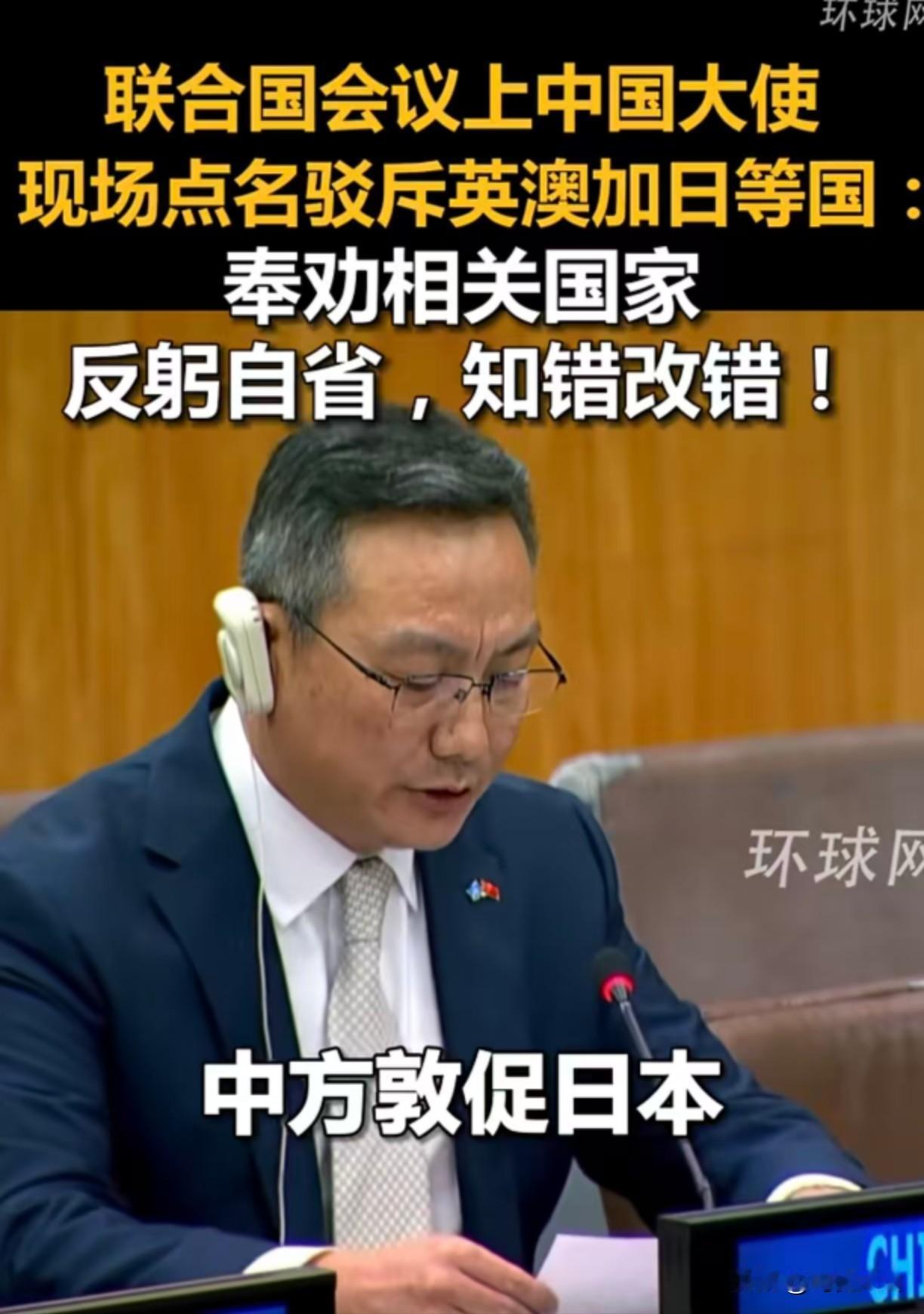 中国一句话，日本直喊受不了中国驻联合国副代表孙磊近日在联合国会议上郑重发声