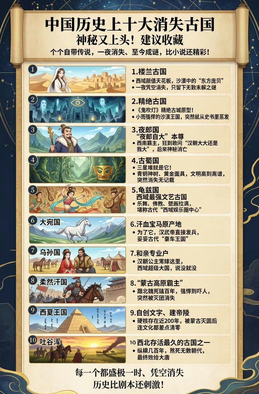 中国历史上十大消失古国。