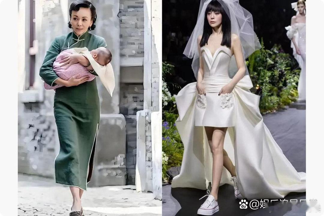 被54岁王琳惊艳了！穿短裙婚纱走秀，气场全开尽显好身材。​​​