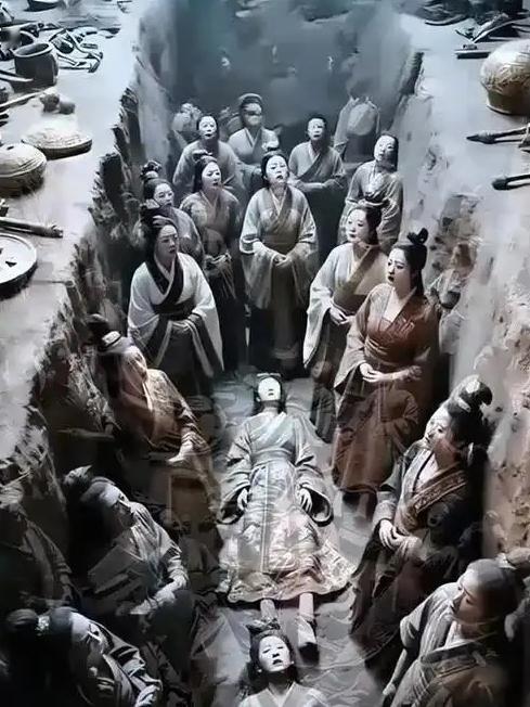 别被电视剧误导，古代殉葬，根本不是下人安分走进地宫静静赴死那么简单。考古发现还原