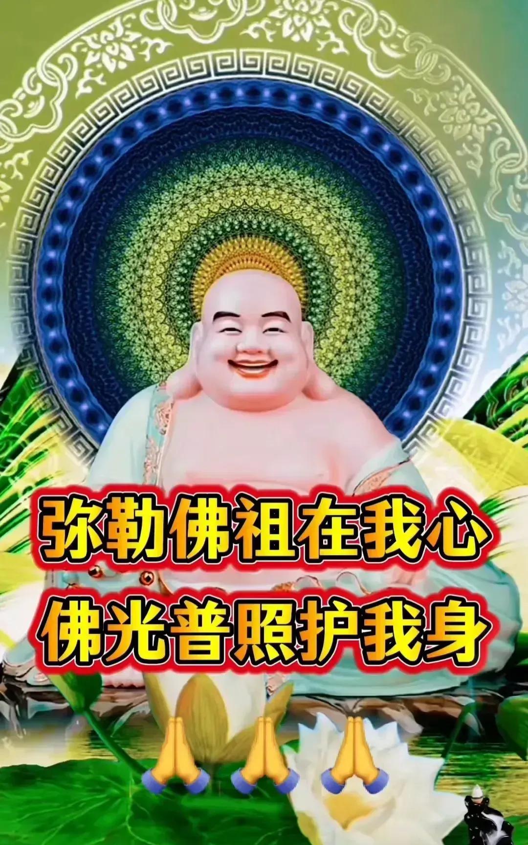 遇见弥勒佛笑，全家健康不生病，万事顺当。佛渡有缘人～弥勒佛祖在我心，佛光普照护