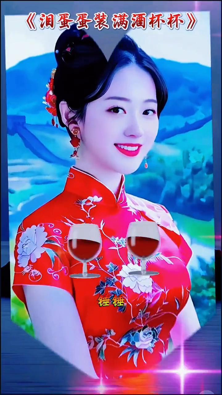 《泪蛋蛋装满酒杯杯》。酒杯杯，一道道的泪，在哪？黄河，哥哥，花花，苦涩，泪，都