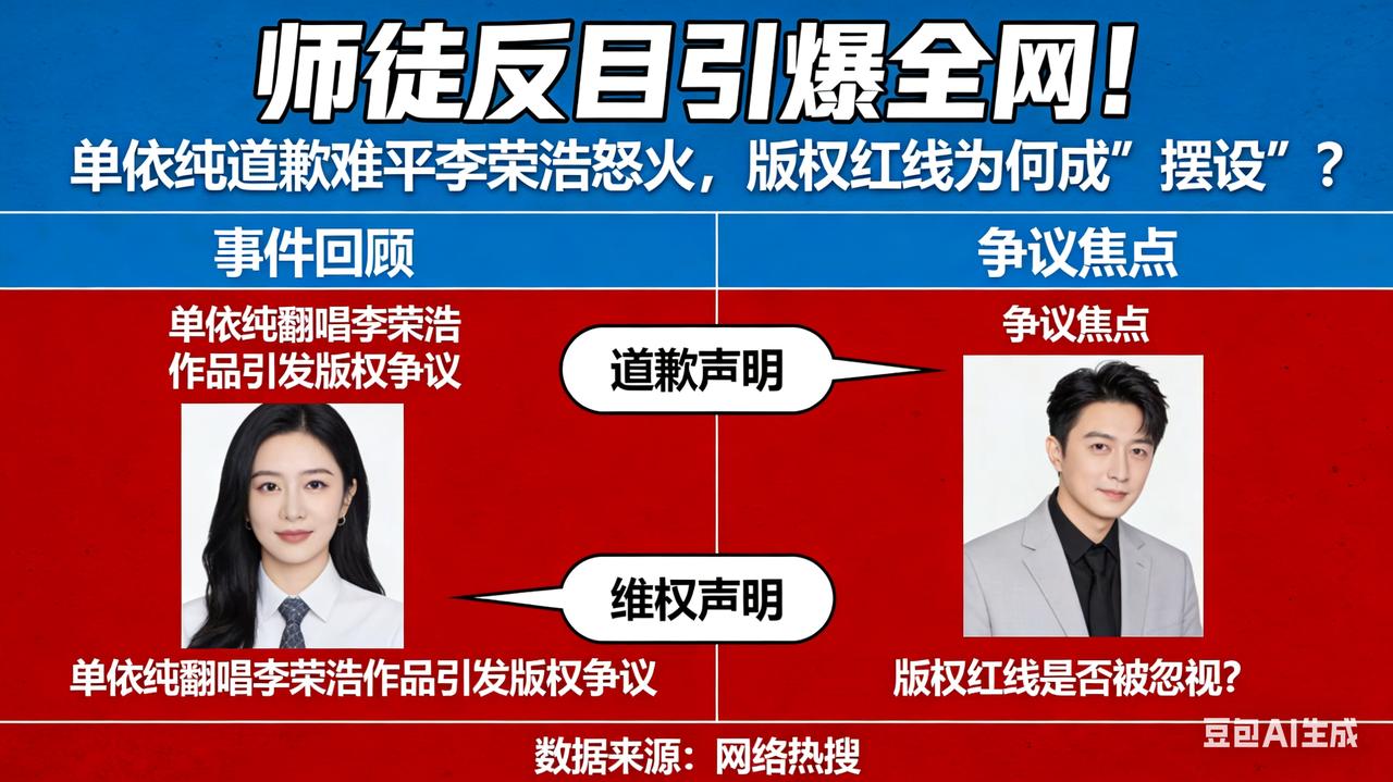 师徒反目引爆全网！单依纯道歉难平李荣浩怒火，版权红线为何成“摆设”？3月2