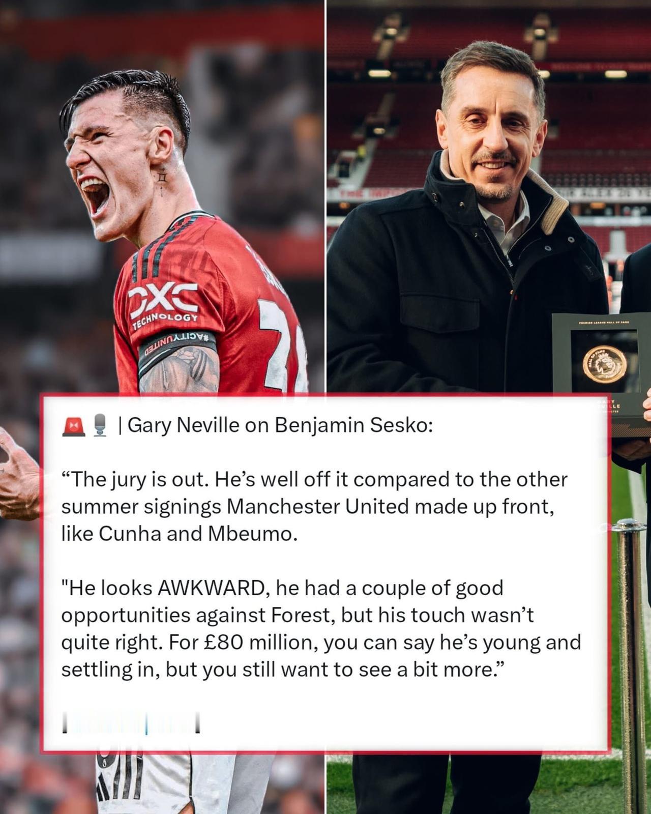 曼联的名宿，真的是毒瘤！加里·内维尔的💨话在图里，大家就自己看吧，但说实话，