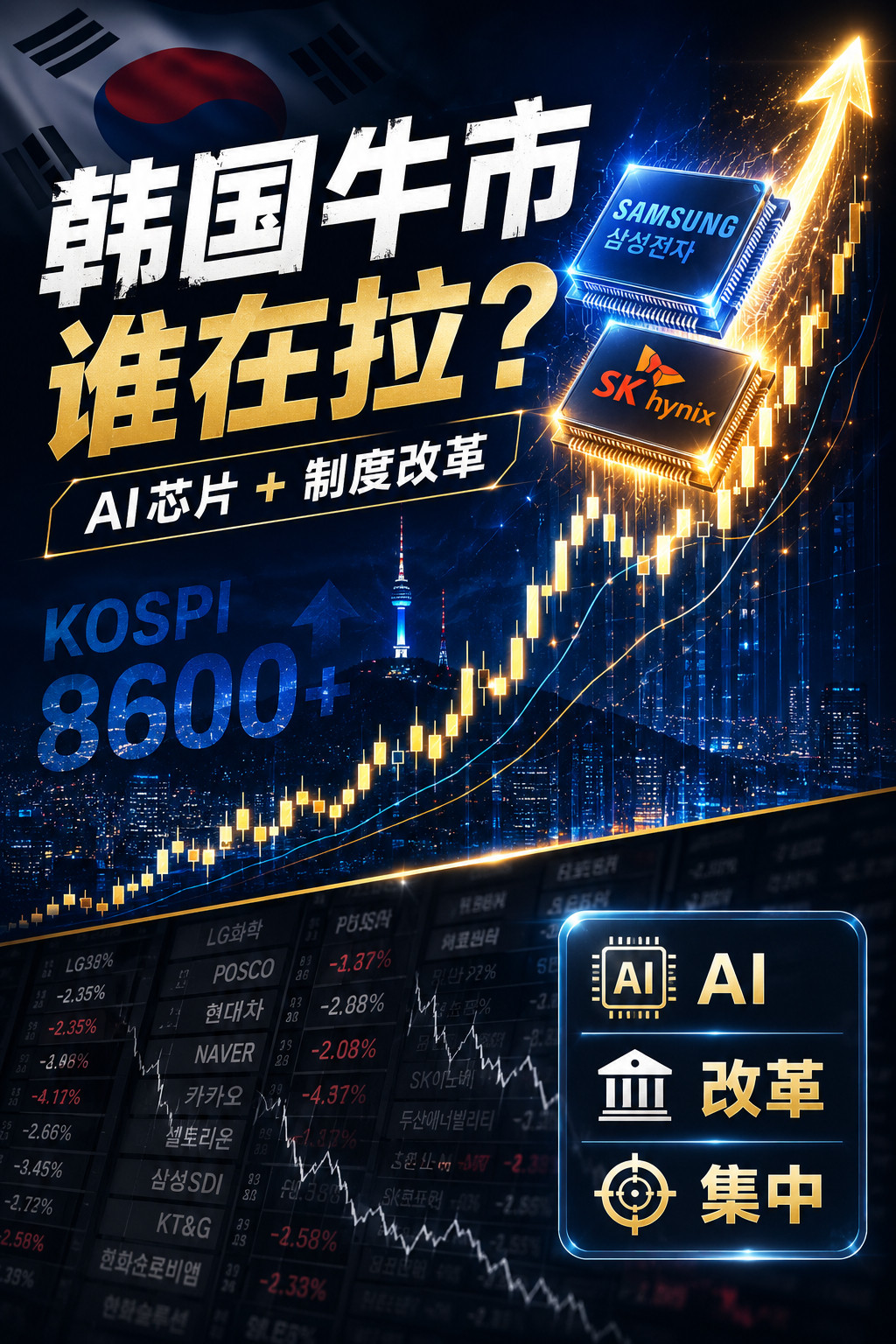 韩国股市为什么暴涨？数据极为丰富，可以给一个完整的结构性解读，这场行情的规模远超