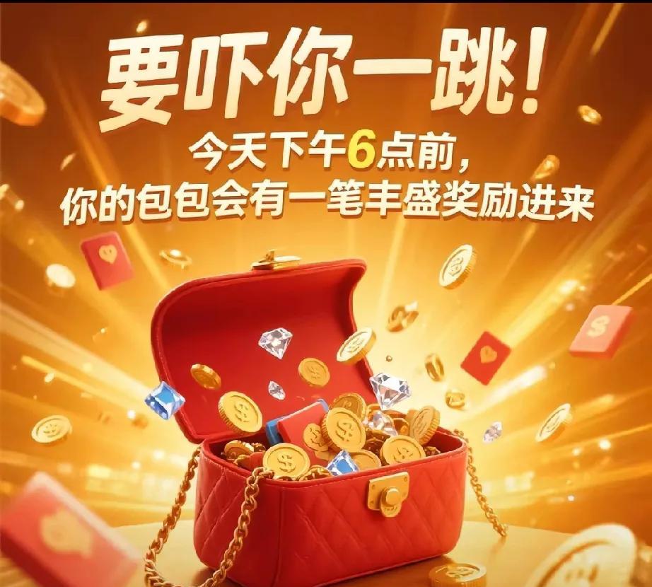 惊爆消息！就在今天下午6点前，你的钱包将会收到一笔丰厚奖励。记得在奖励出现的1分