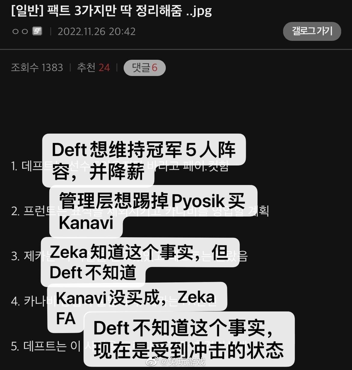 [Doinb、Deft、DRX事件总结]1.DRX跟Zeka说可以把Kanavi带来，但后来Kana