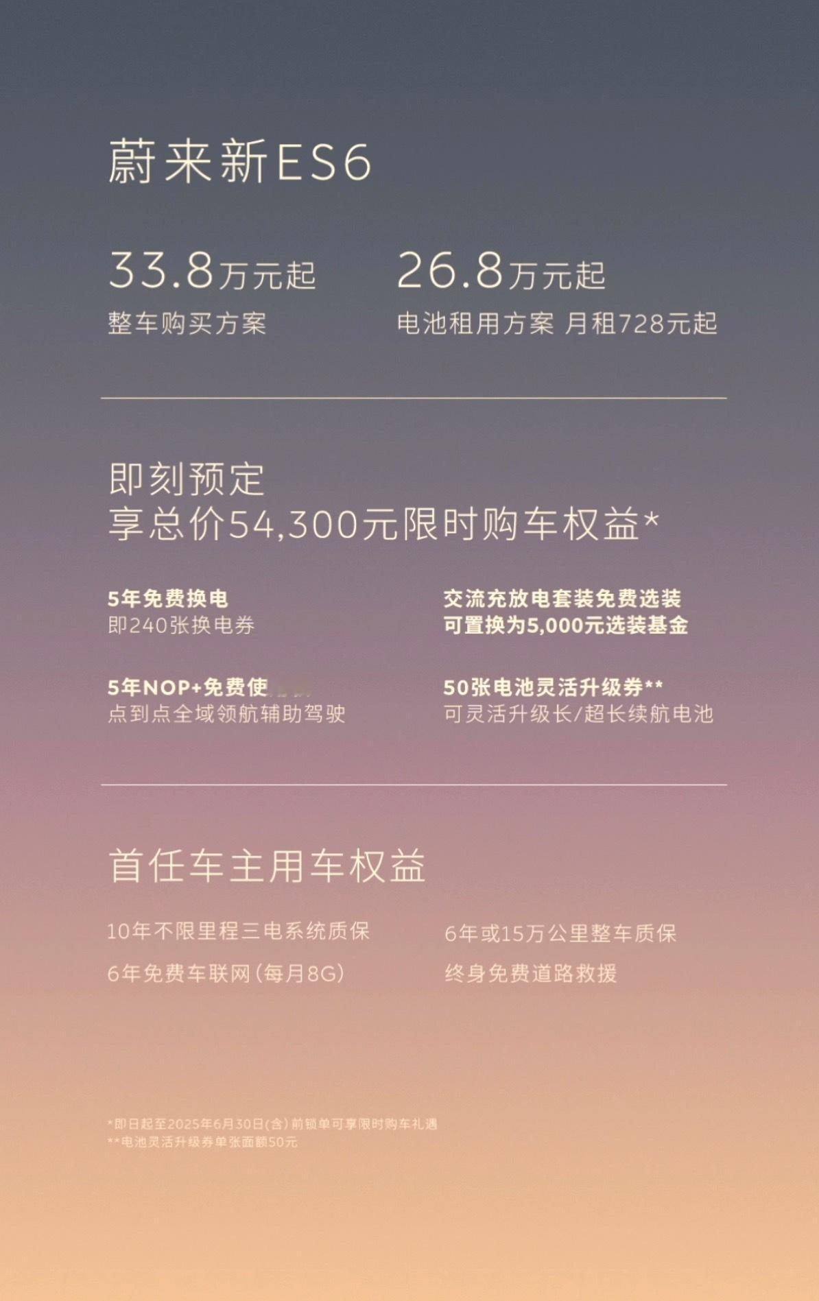 今晚，蔚来新es6新ec6上市其中，蔚来新EC6整车购买价格35.8万