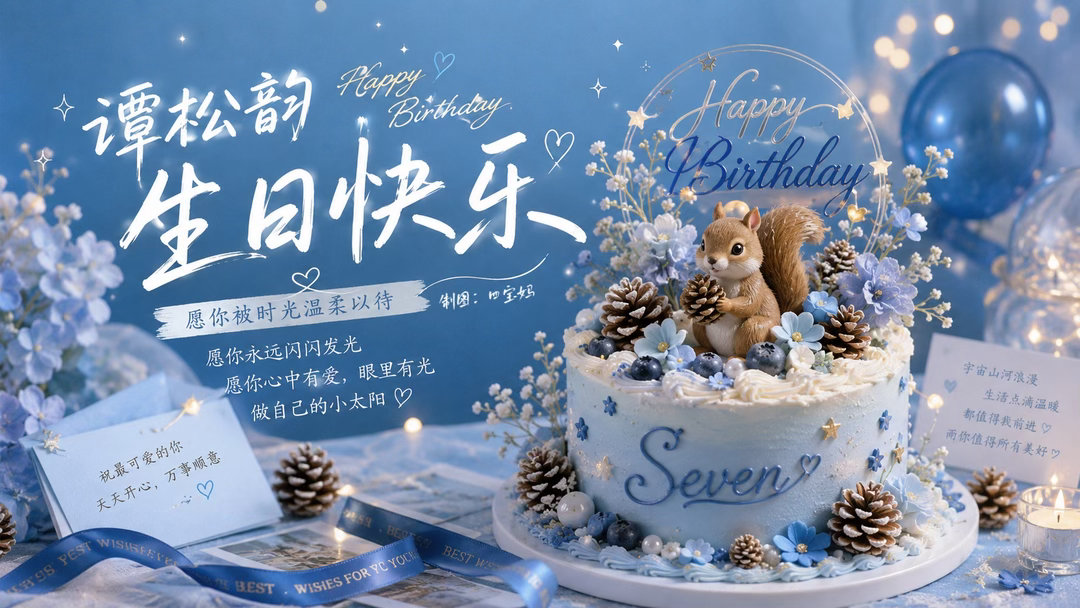 谭松韵生日快乐送你一个大蛋糕，生日快乐