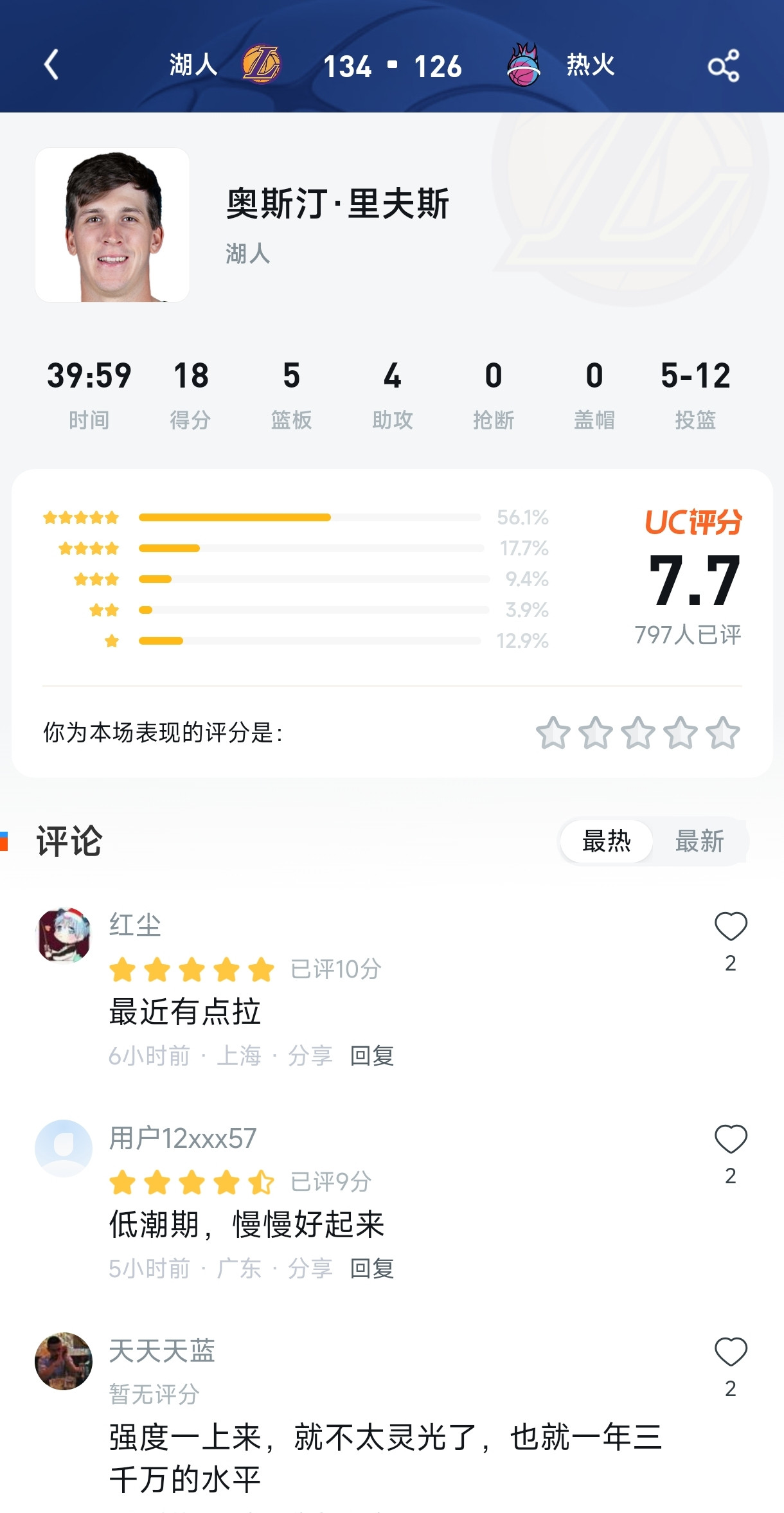 仅7.7分？东契奇60分盛宴下，里夫斯这一夜的角色定位引热议