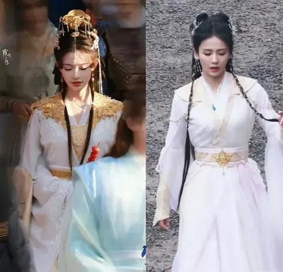 以前从来没觉得林允是漂亮的，结果穿一样的古装，路透图直接秒了白鹿的精修图，厉害！