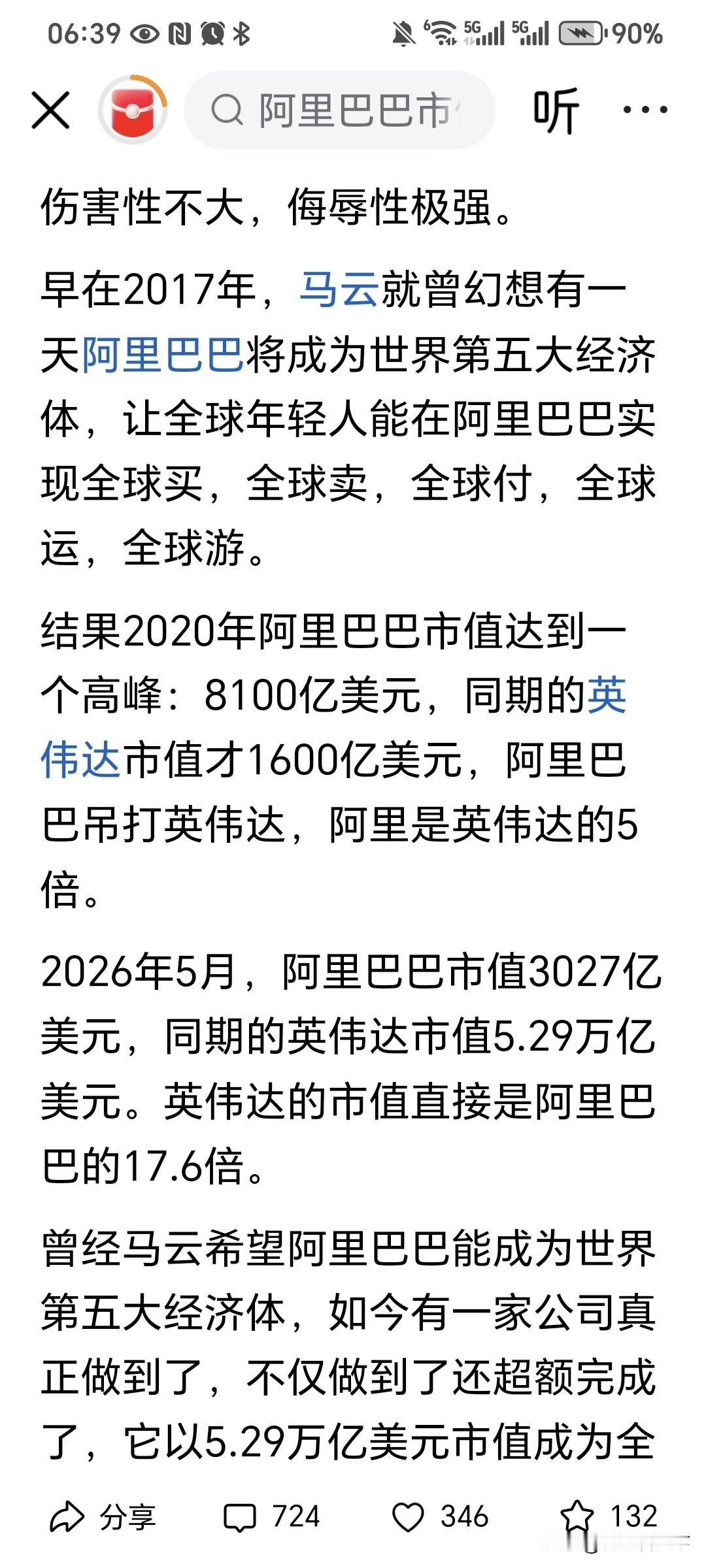 伤害性不大，侮辱性极强！这位网友拿马云在2017年说希望2036年阿里巴巴成为