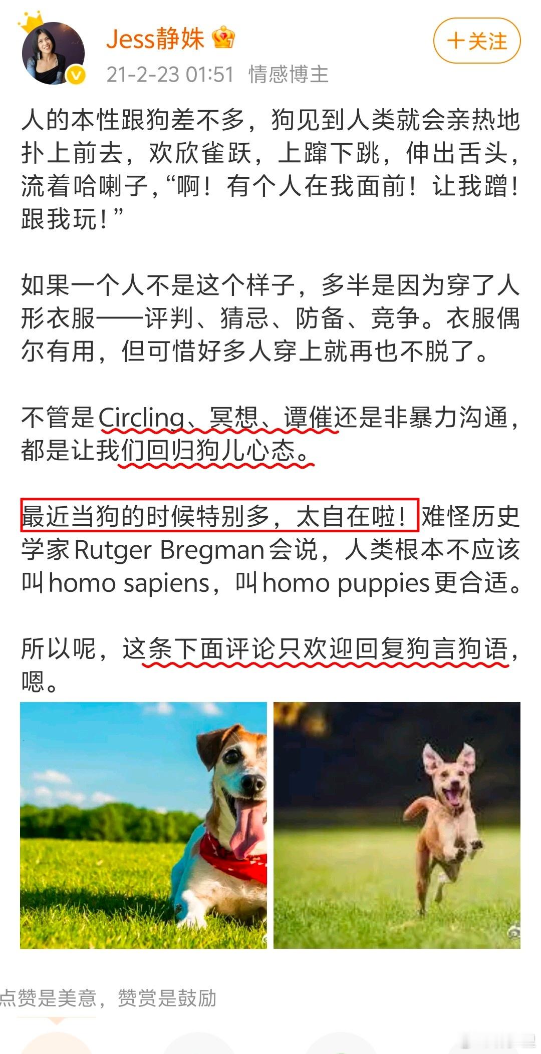 为什么有人会让孩子爬行,因为这种人灵修后鬼迷心窍了,真的想做狗。微博上就有这种人