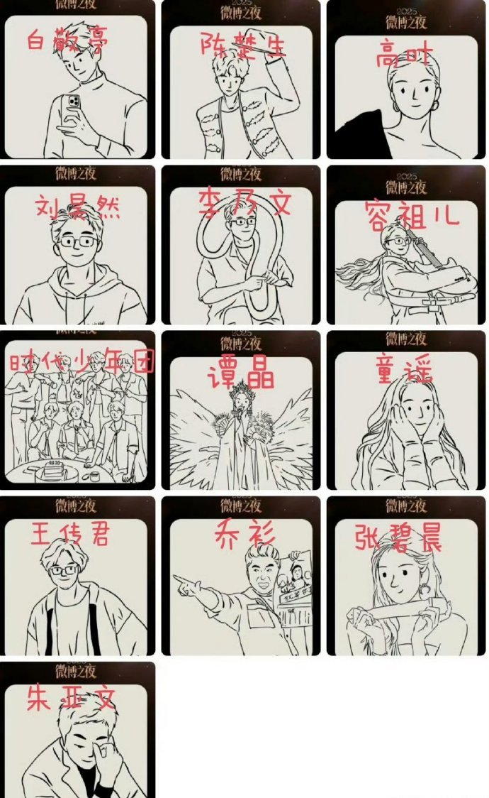 微博之夜这一波好无聊的阵容，明天最大的看点是看时代少年团内部控评，另外这一波里有