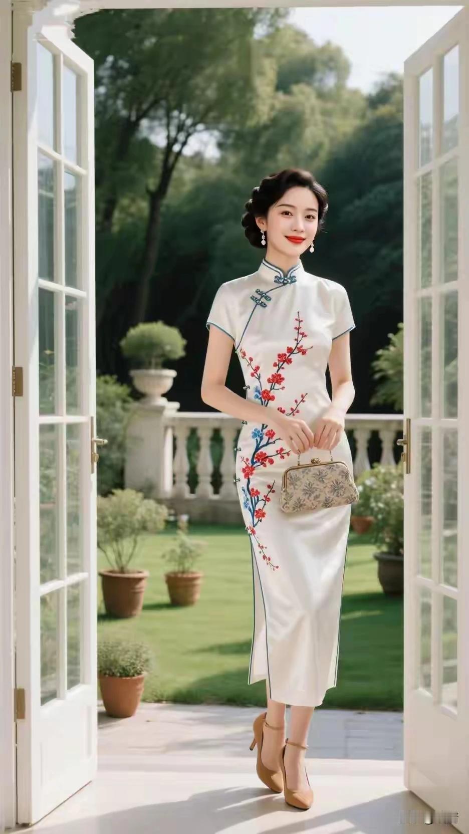 旗袍雅致，国风古韵。历史悠久，文化传承。旗袍之美，美在修身。千种妩媚，万般