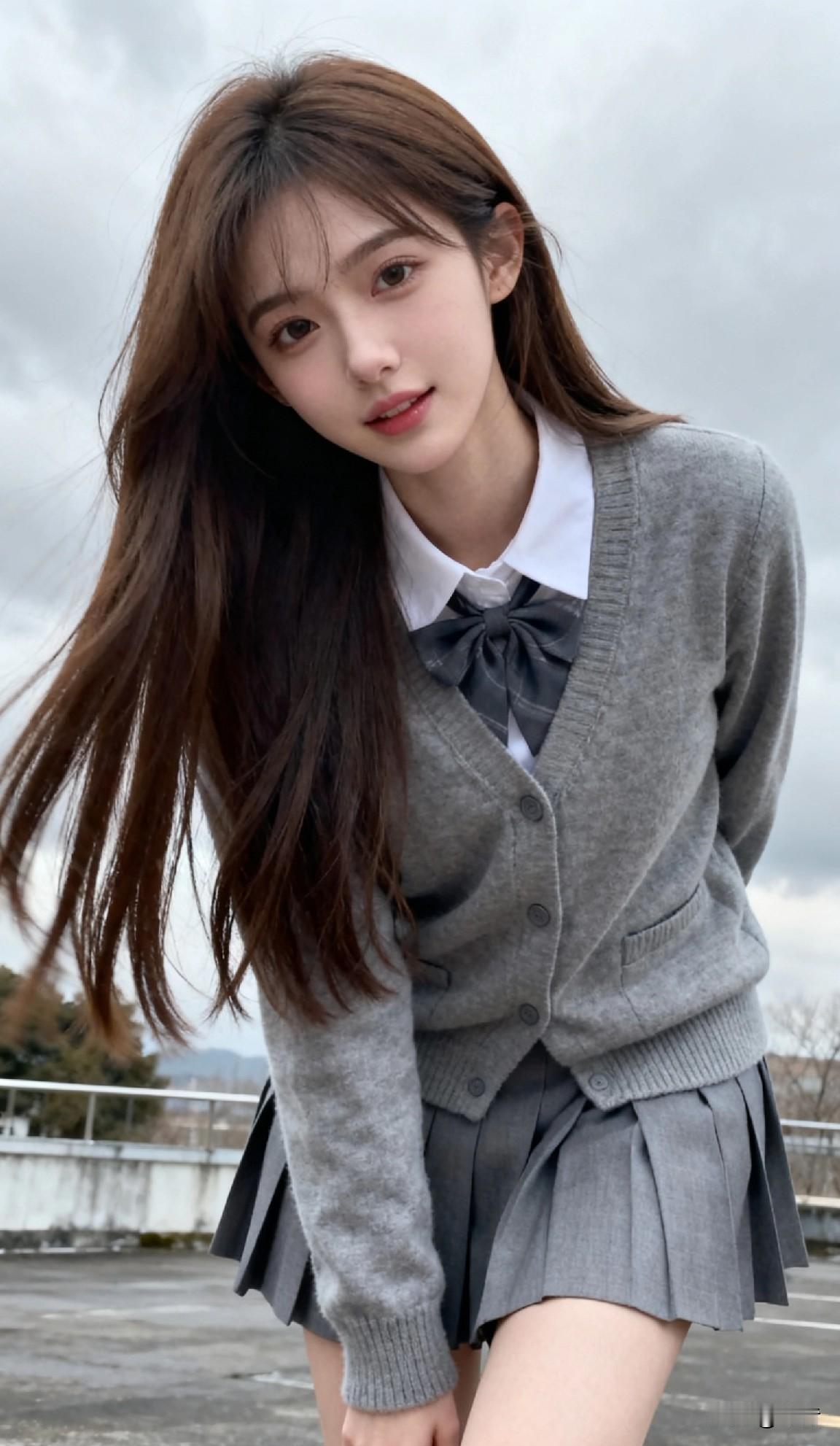 阴天氛围感直接拉满这套jk也太软糯了吧慵懒又随性的感觉