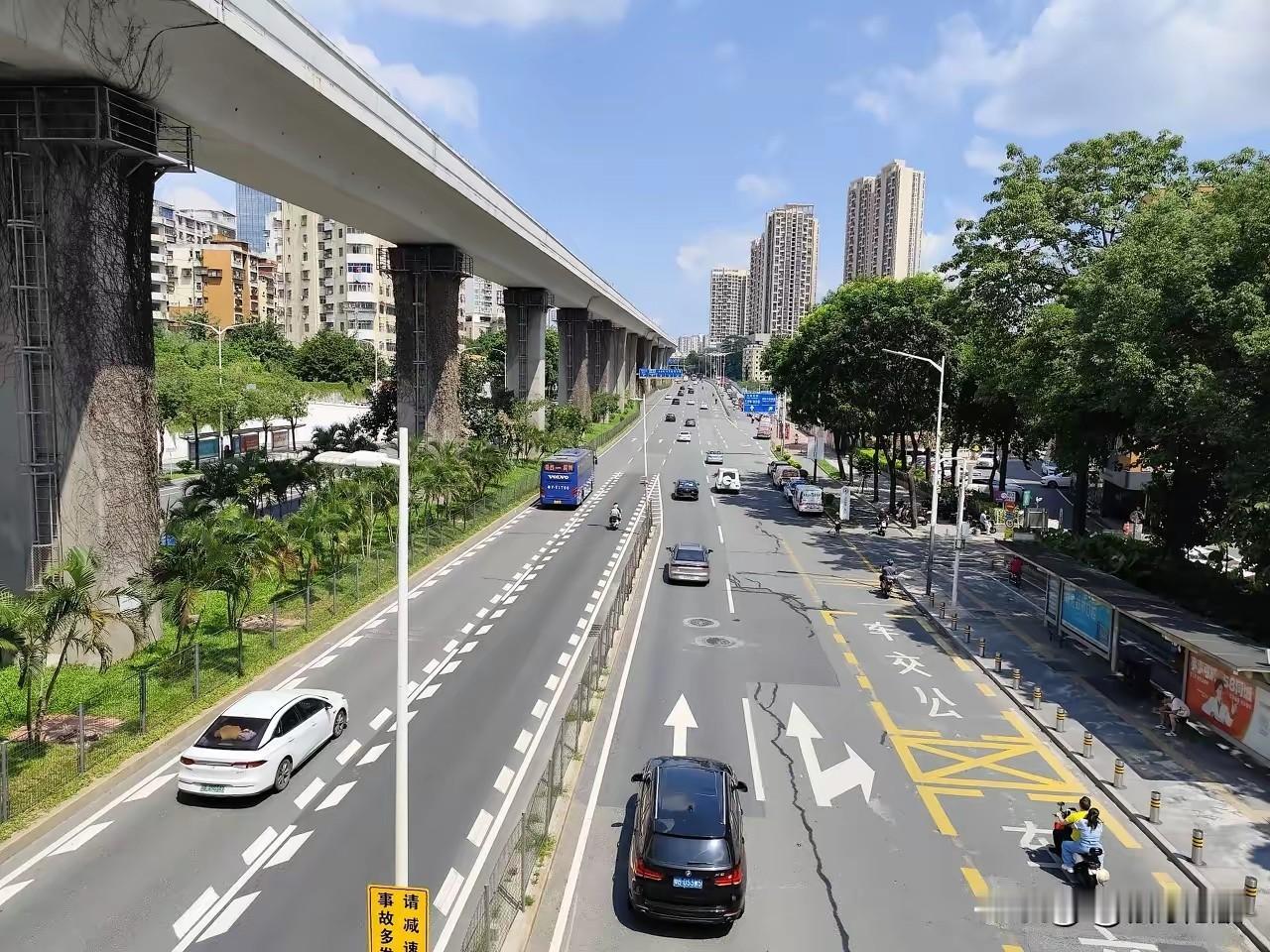 今年不知道是什么原因，深圳很多地区主干道都没有挂红旗庆祝国庆了，而且挂旗时间还晚