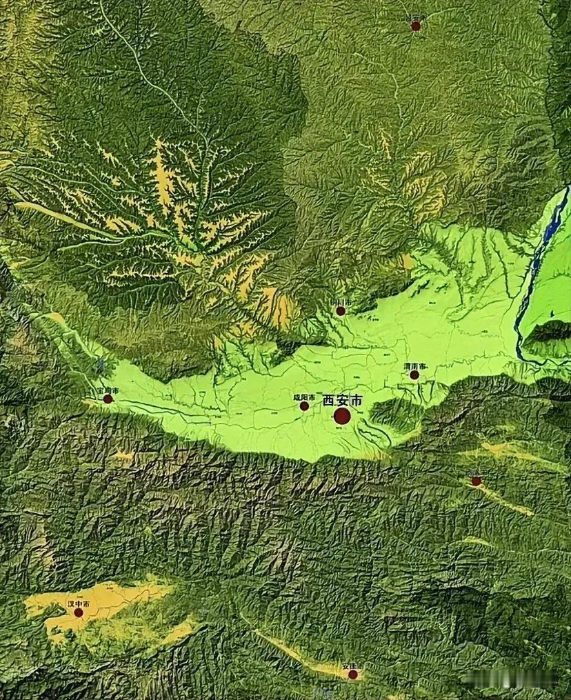 关中平原这个条件也太好了，在整个中国都找不到几个这样的。除了三大平原和珠江三角洲