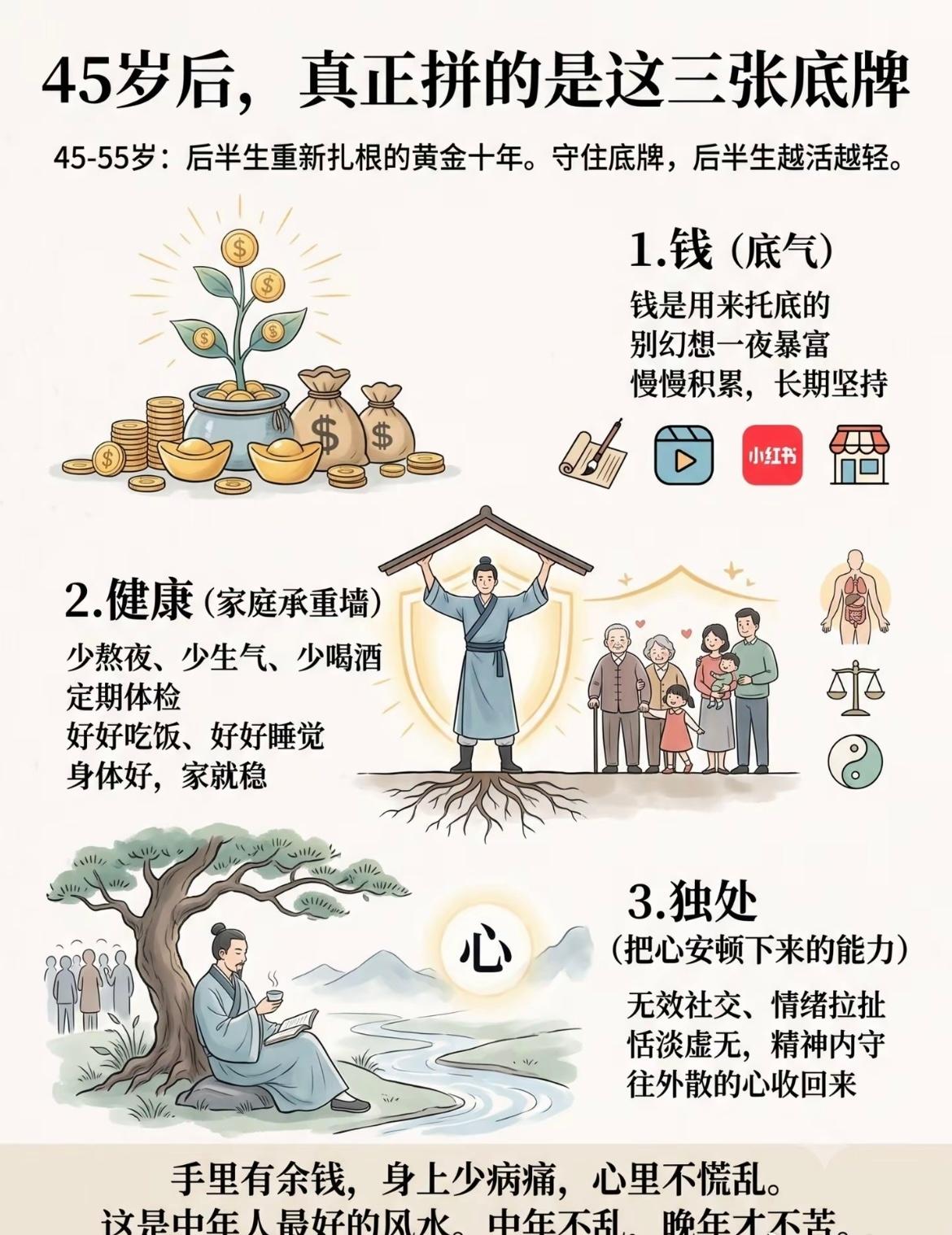 45岁后，真正拼的是这三张底牌​