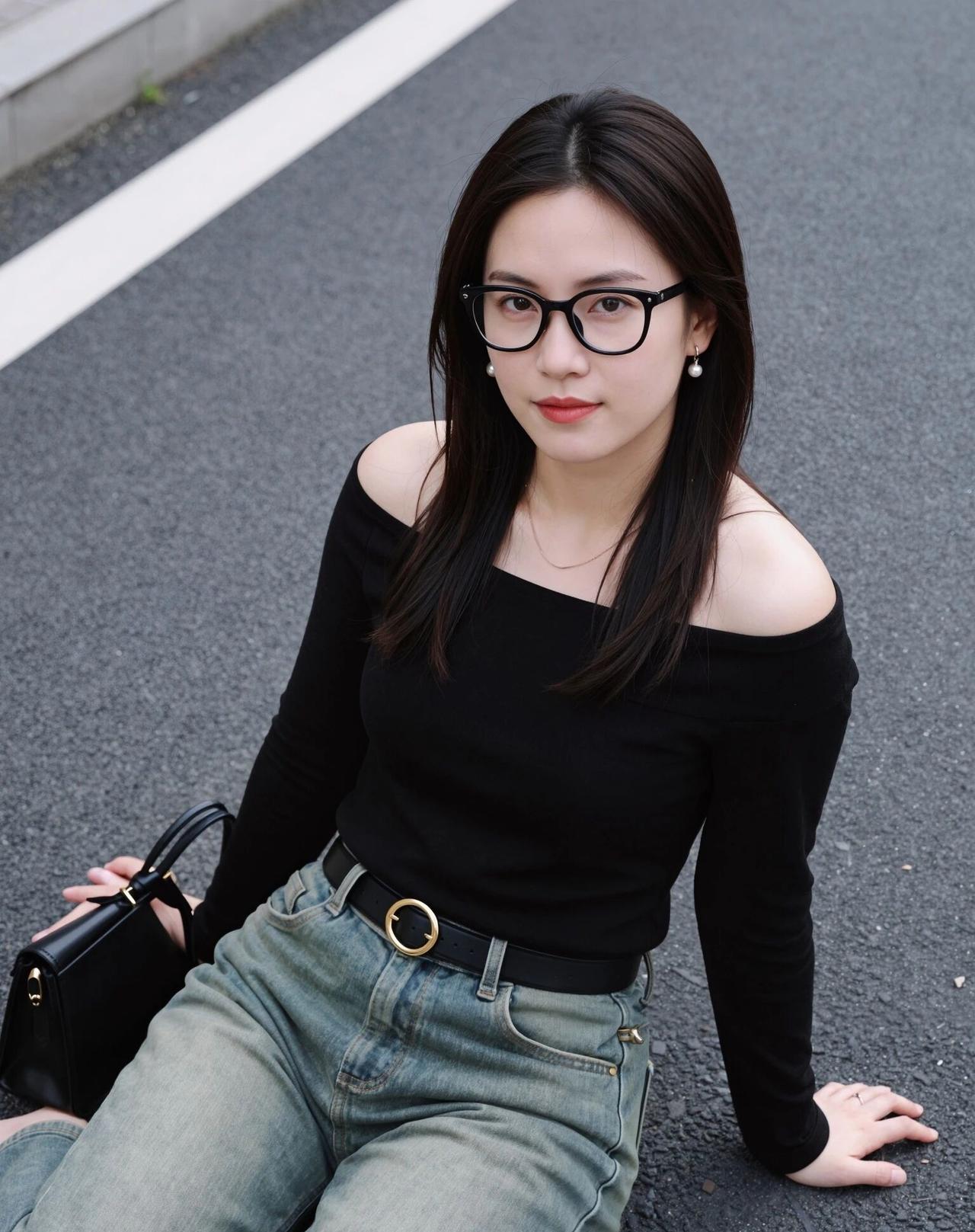 ai美女图，还是非常漂亮的，细节处理到位，牛仔裤穿搭，很棒清纯甜美的样子漂亮吗