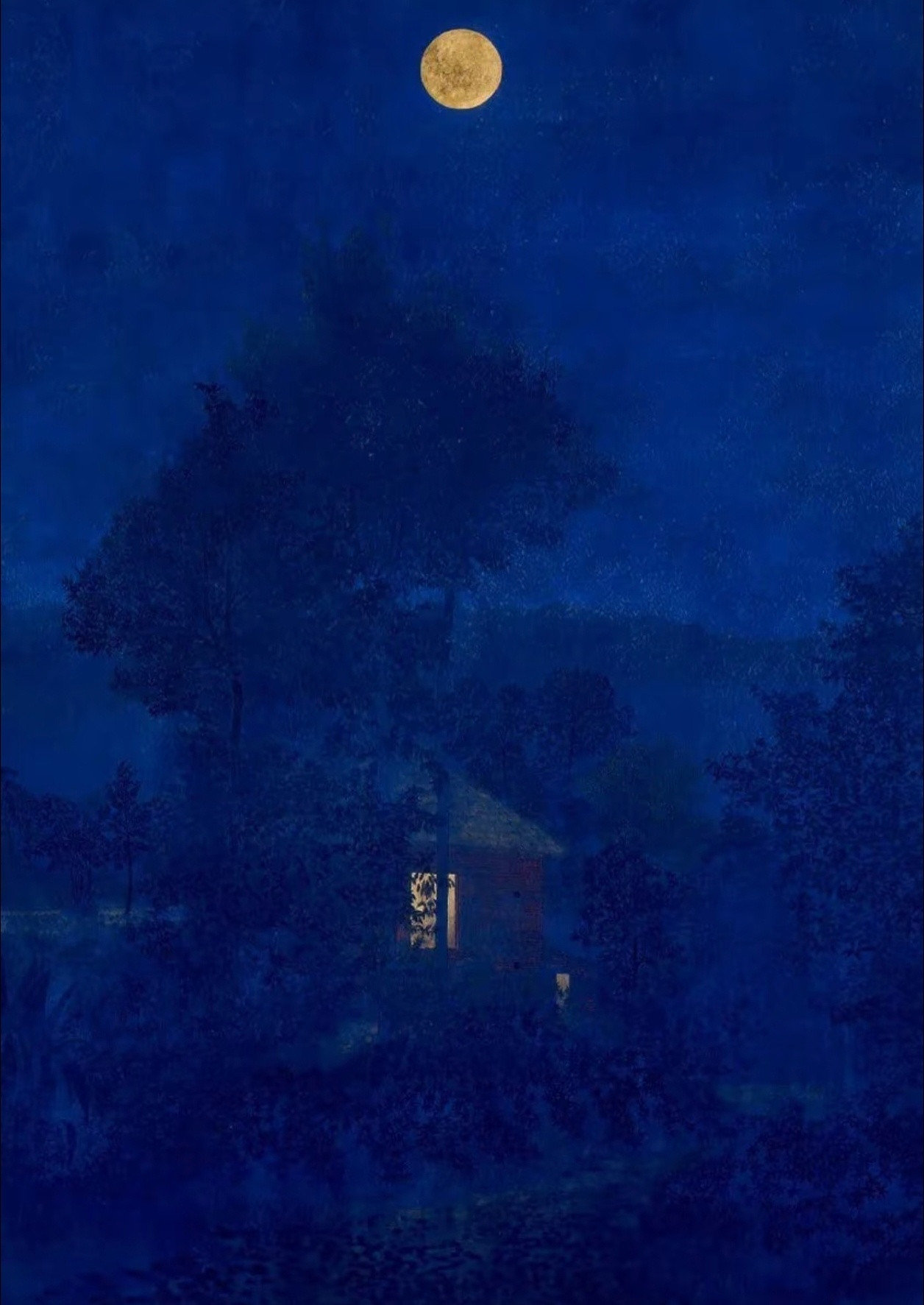 日本画家福王寺一彦，擅长以东方美学的笔触描绘不同视角下的夜景，使观众不由自主地进