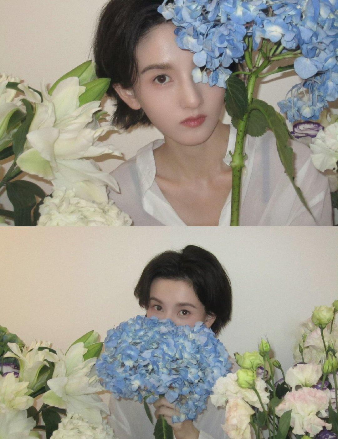 宋祖儿短发白衬衫​​​