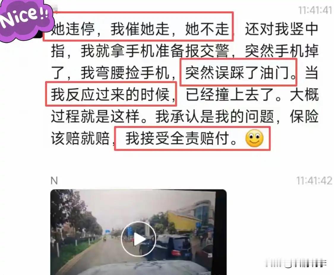 竖中指的大姐啊，这下子安逸了……当时是怎么想的啊？你看看后车司机的涵养，