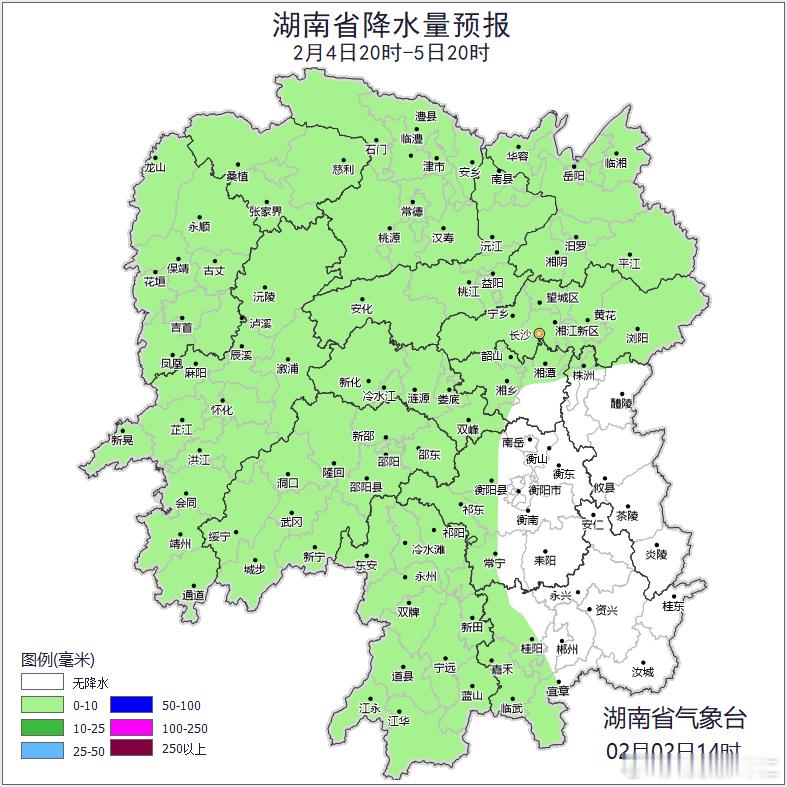最高气温22℃！湖南持续升温！2月2日，湖南气温继续回暖湖南省气象台预计今天晚上
