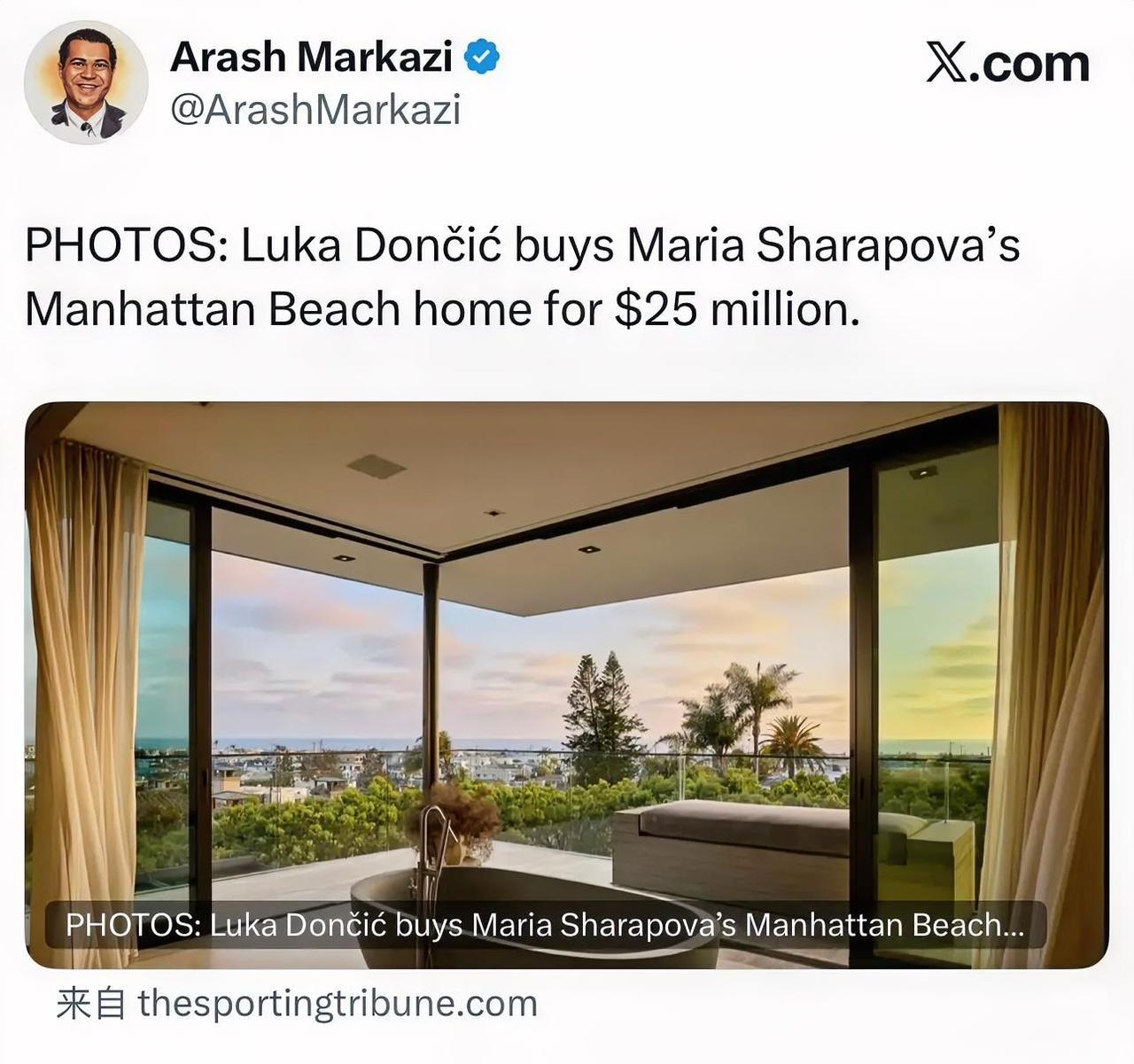 湖人球星东契奇最近又曝大手笔！据洛杉矶记者ArashMarkazi报道，他斥资