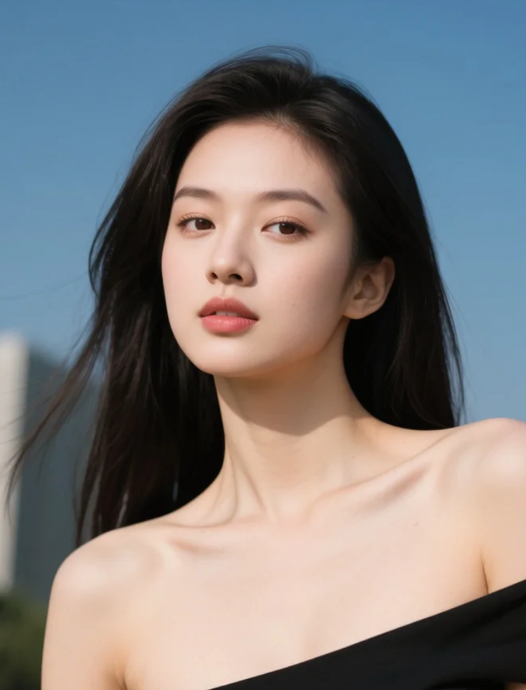 阳光穿过青丝间，勾勒绝美轮廓线。