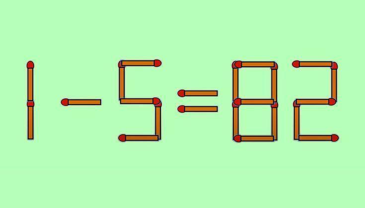 嘿，小火柴们今天闹脾气啦，拼出的“1-5=82”根本不对劲儿！不过别担心，只